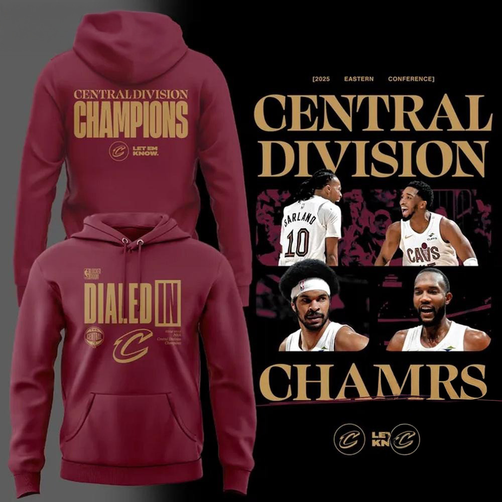 Cleveland Cavaliers Central Division Champions 2025 Red Hoodie Best Gifts For Basketball Fans