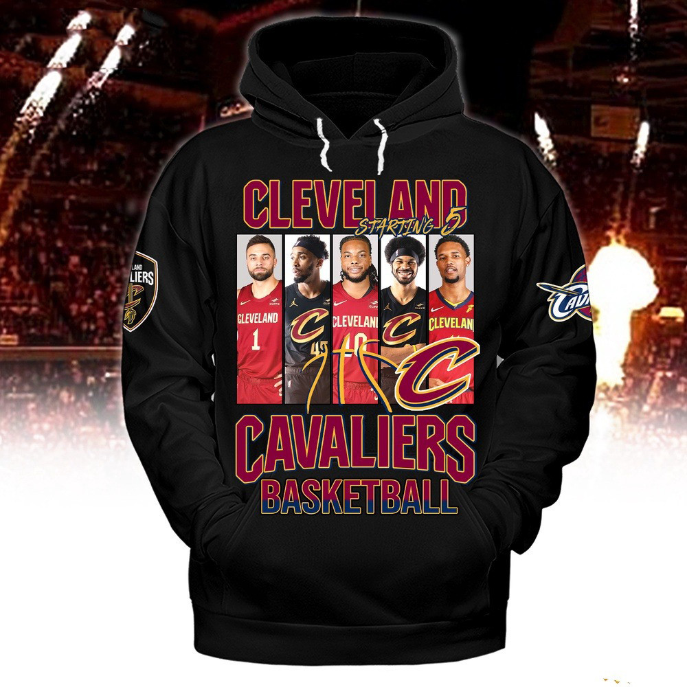 Cleveland Cavaliers Starting 5 Basketball Hoodie Basketball Fan Gift Ideas