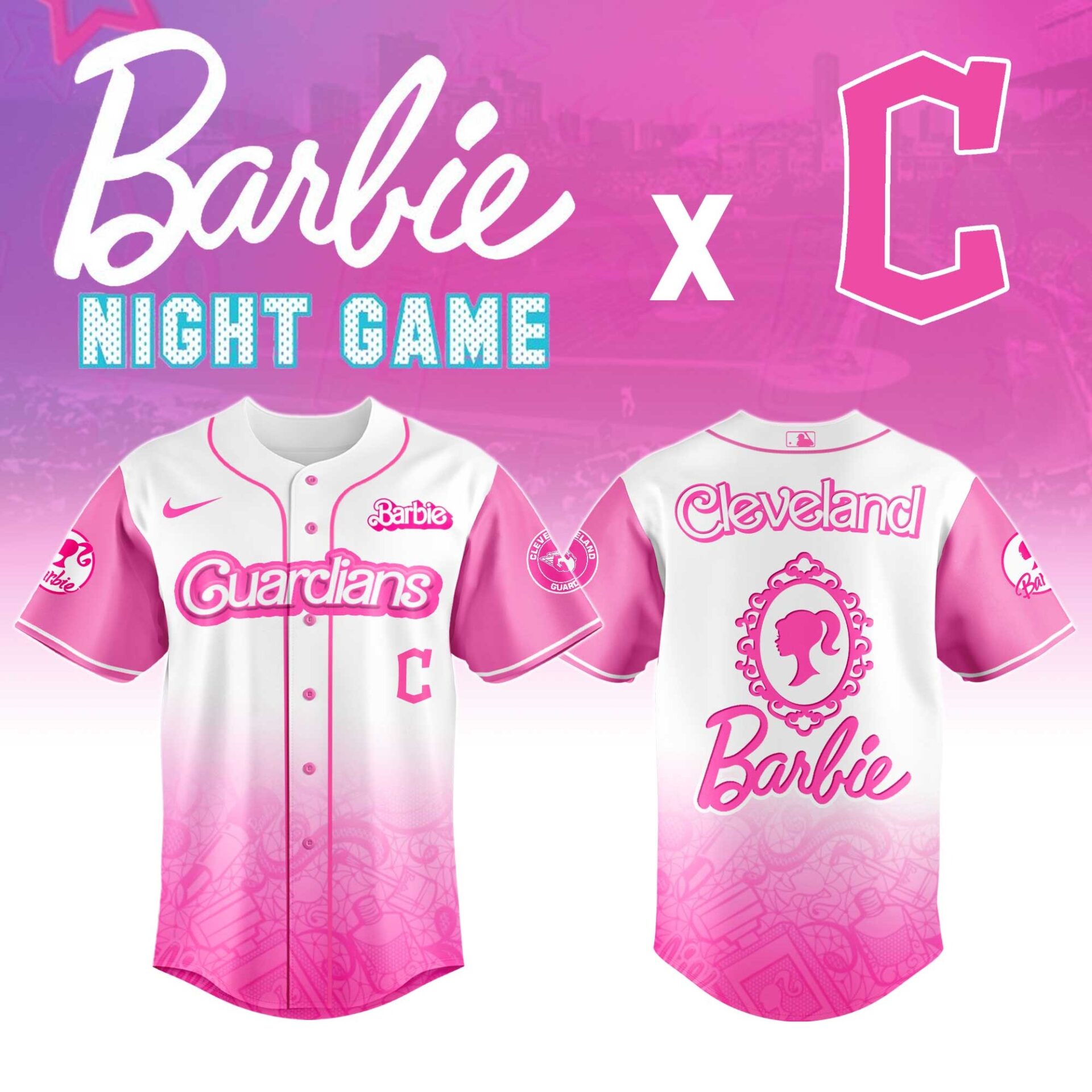 Cleveland Guardians Baseball Barbie Night Jersey Gift For Baseball Lover