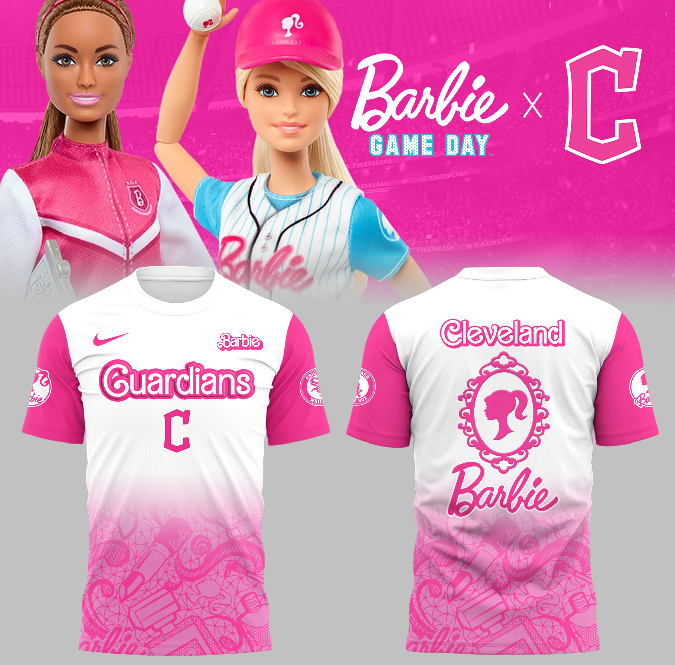 Cleveland Guardians Baseball Barbie Night T-Shirt Gifts For Baseball Fans