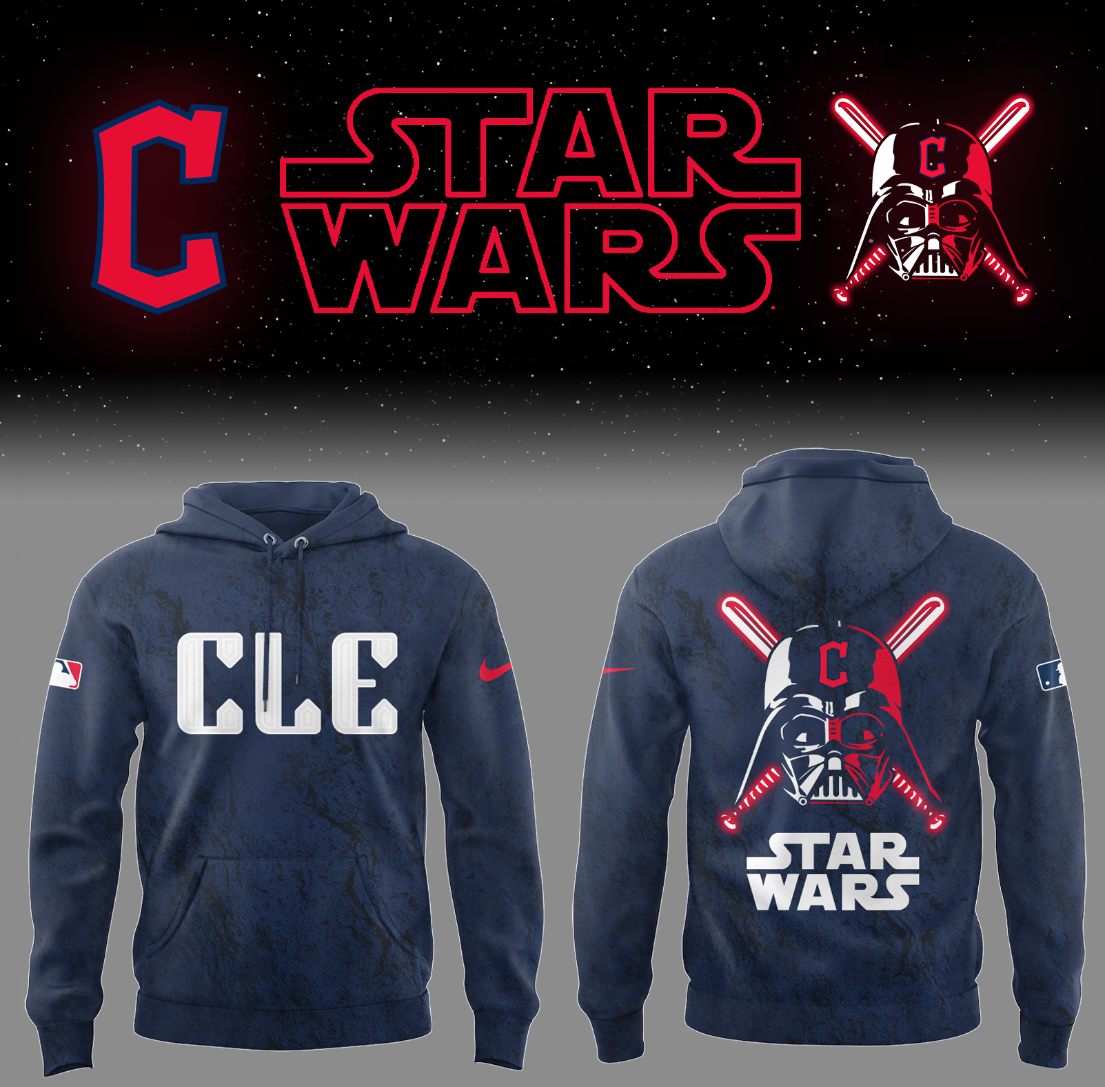 Cleveland Guardians Baseball Cleveland x Star Wars 2025 City Connect Hoodie Gifts For Baseball Players