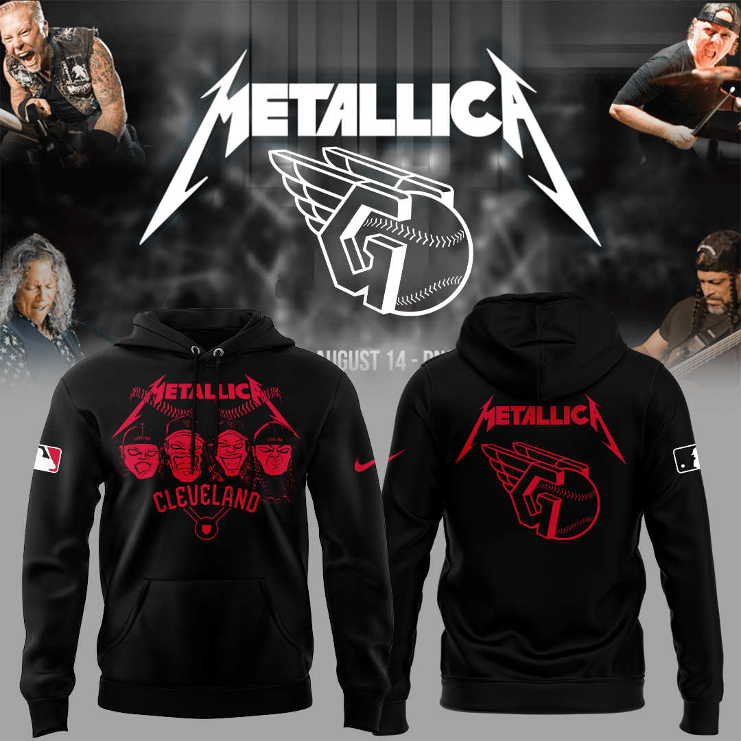 Cleveland Guardians Baseball Metallica Night Black Hoodie Gifts For Baseball Players