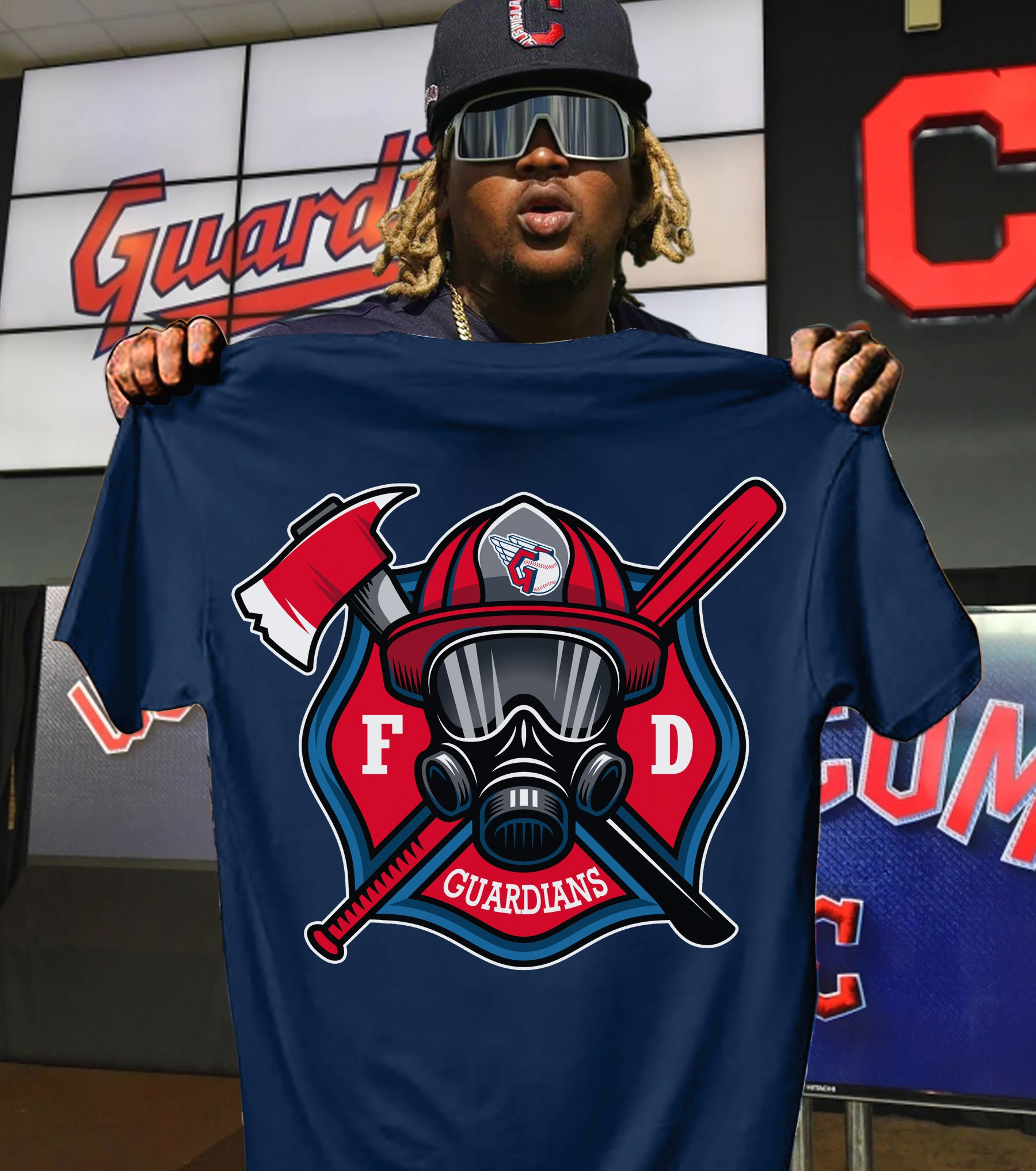 Cleveland Guardians Firefighter Fire Dept Shirt Honor Firefighter Night Baseball Fan Merch