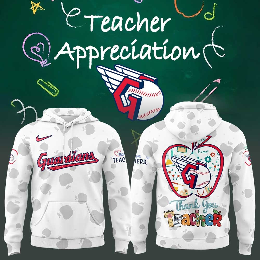 Cleveland Guardians Happy Teacher Day Hoodie Teacher Appreciation Baseball Fan Gift Ideas