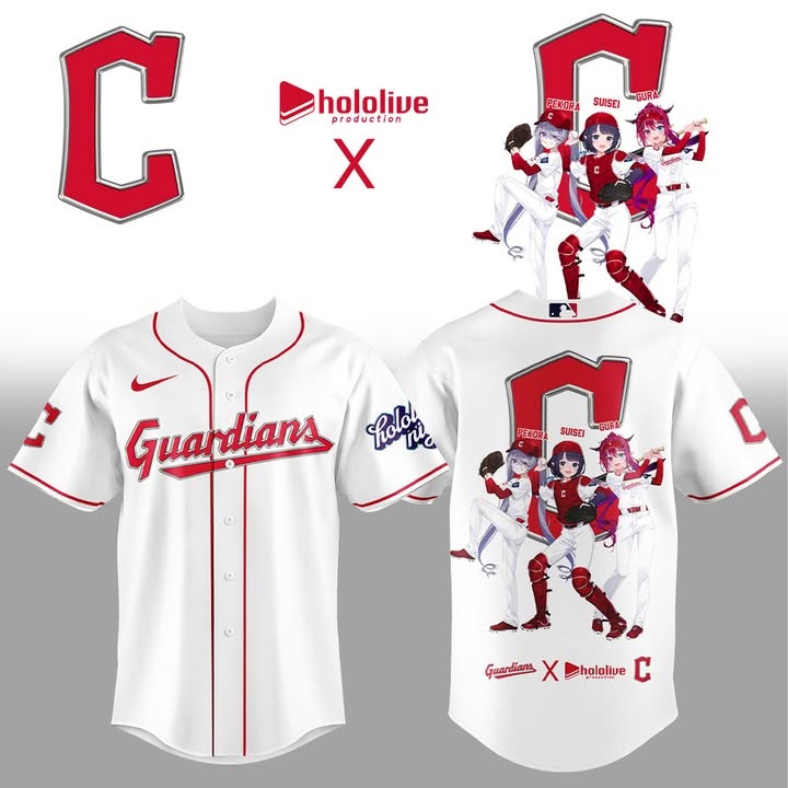 Cleveland Guardians Hololive Night Collaboration Jersey Baseball Team Gift Ideas