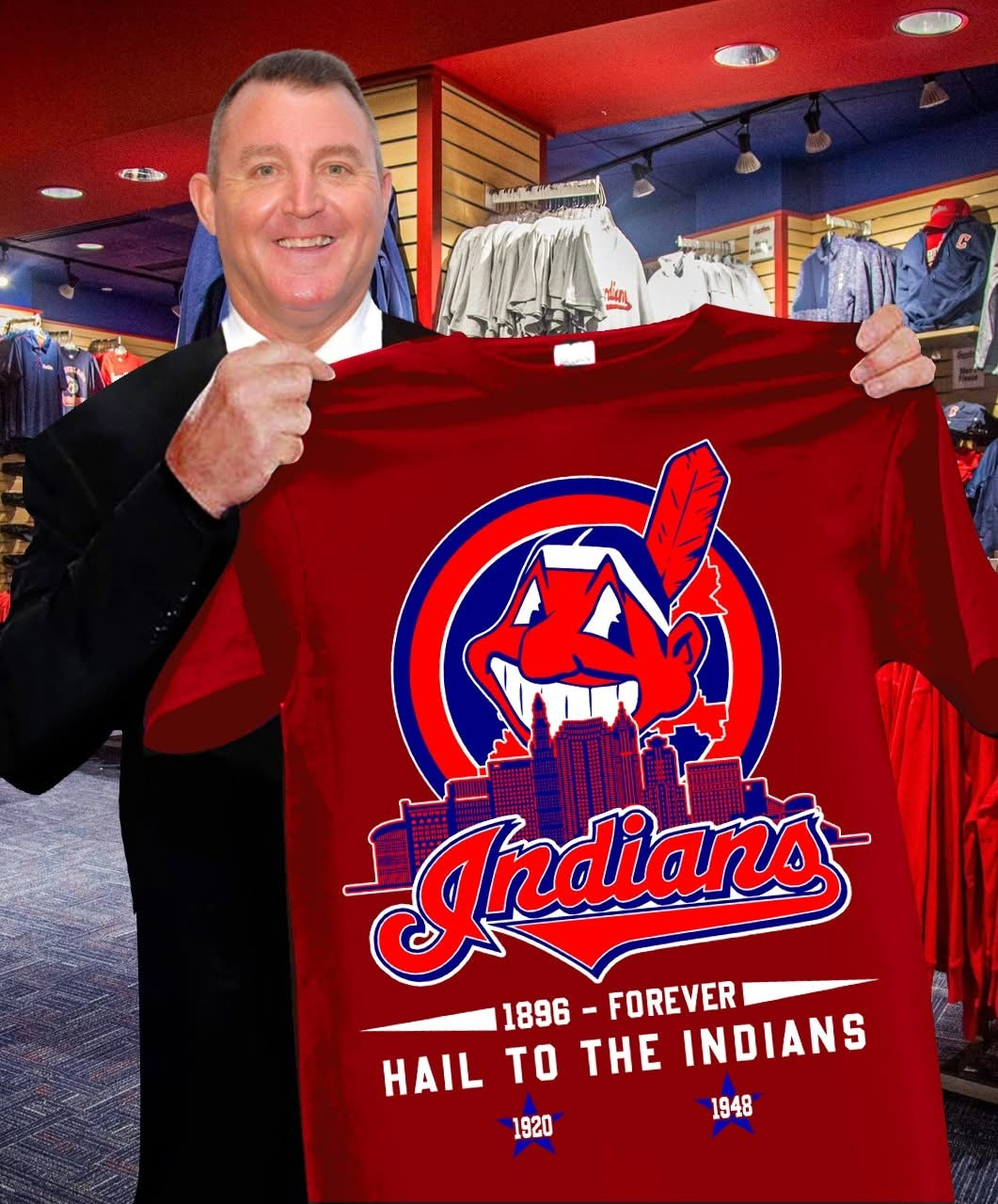 Cleveland Guardians Indians Hail To The Indians T-Shirt 1896 Forever Baseball Fan Gifts