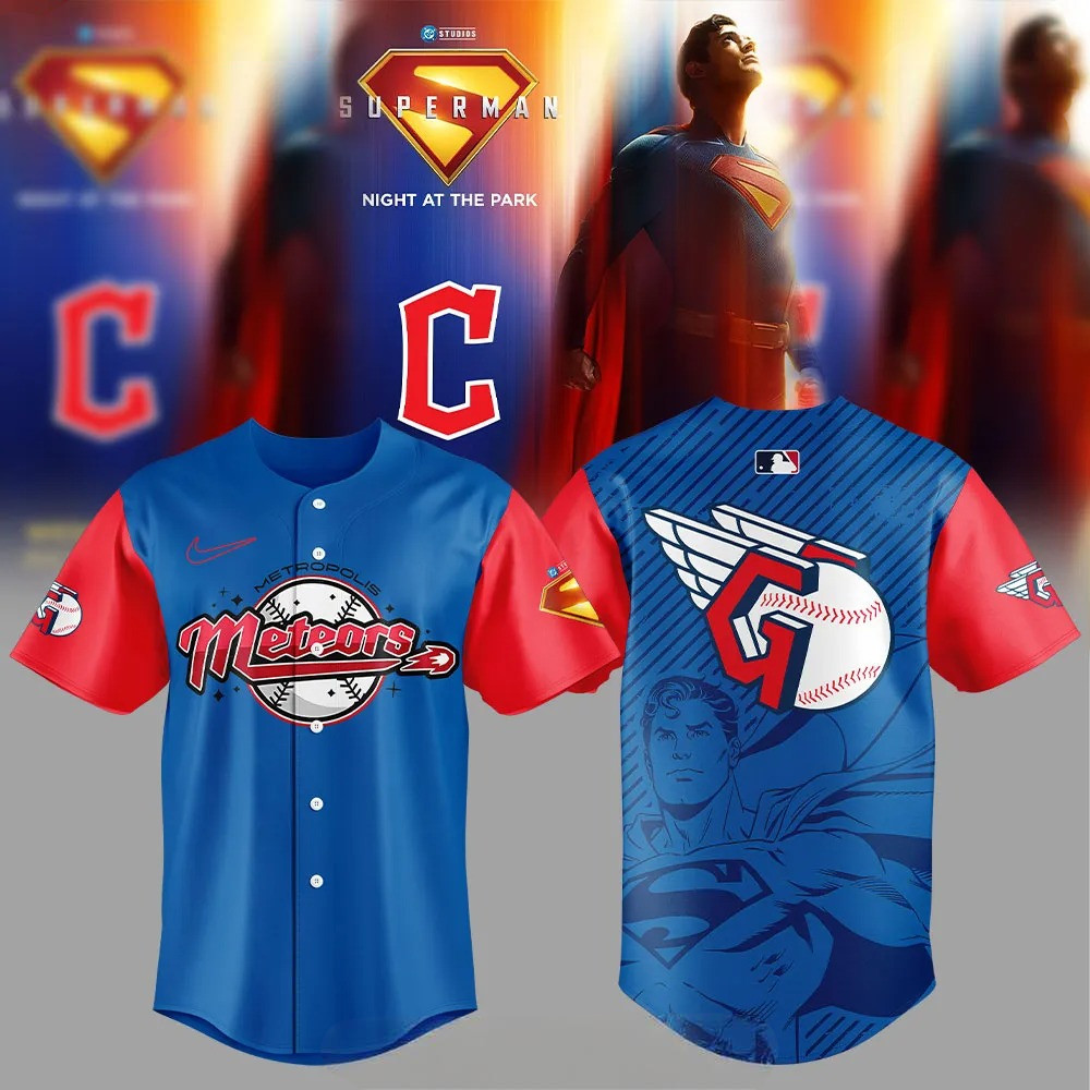 Cleveland Guardians Superman Night 2025 Baseball Jersey Presents For Basketball Fans