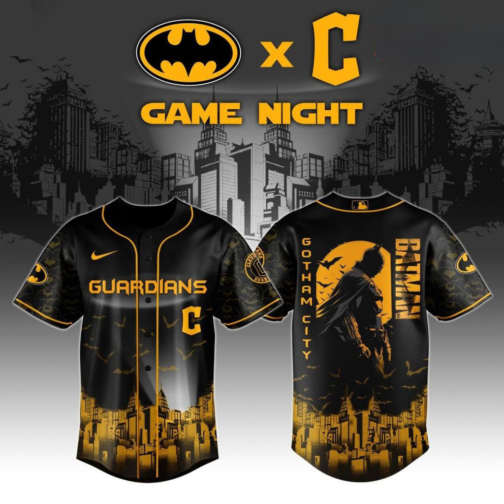 Cleveland Guardians x DC Batman Game Night Special Baseball Jersey Cool Gifts For Baseball Lovers