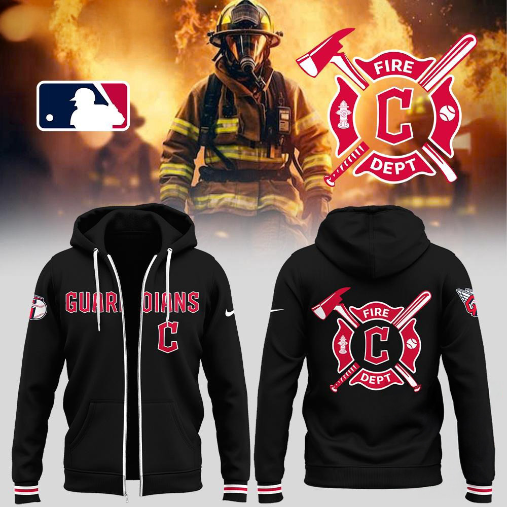 Cleveland Guardians x Firefighter Appreciation Night Zip Hoodie Basketball Enthusiast Gifts