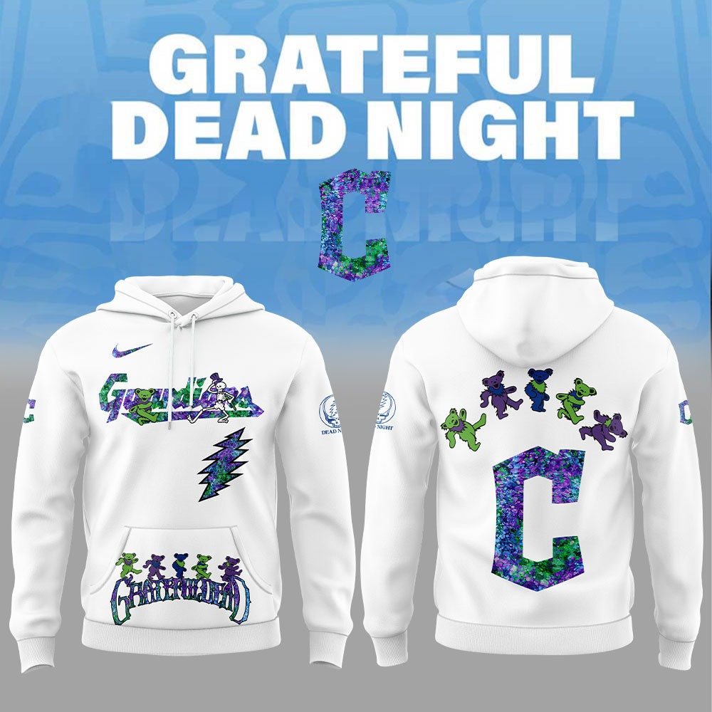 Cleveland Guardians x Grateful Dead Night Hoodie MLB Baseball Lover Fan Merch Gifts