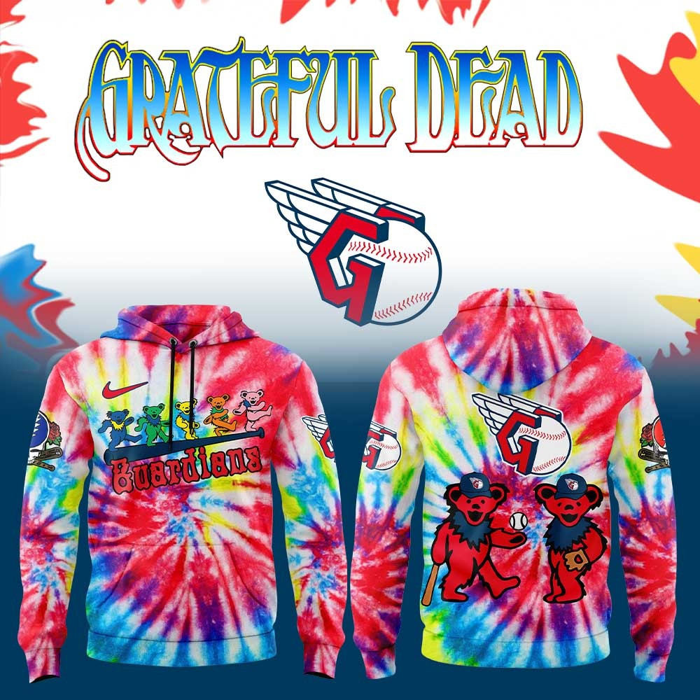 Cleveland Guardians x Grateful Dead Tie Dye Hoodie Unique Fan Merch Gifts For Fans