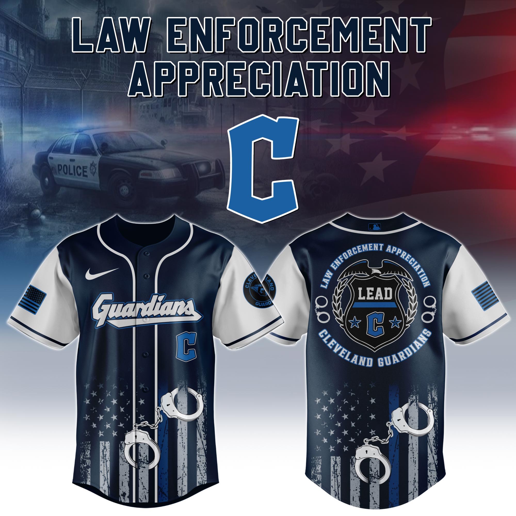 Cleveland Guardians x Law Enforcement Appreciation Day Jersey Gift For Baseball Lover