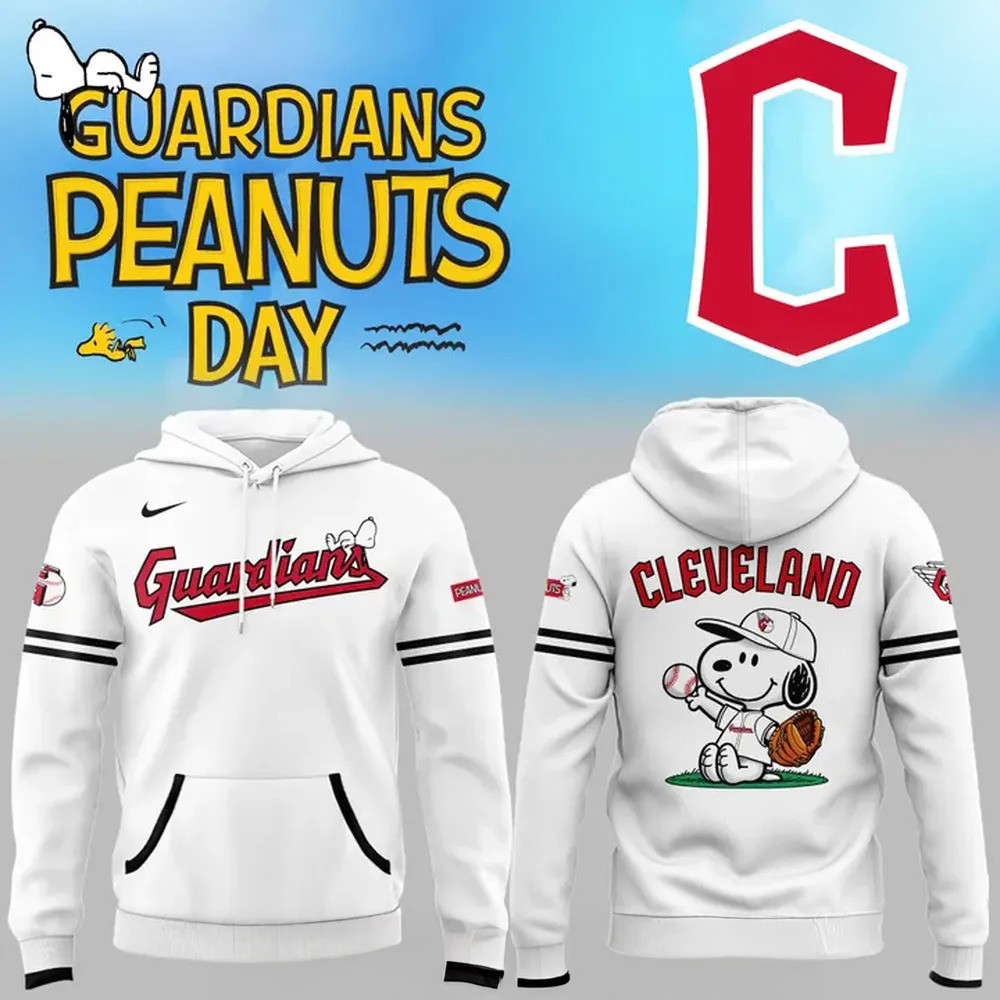Cleveland Guardians x Peanuts Snoopy Day 2025 Special Hoodie Baseball Player Gift Ideas
