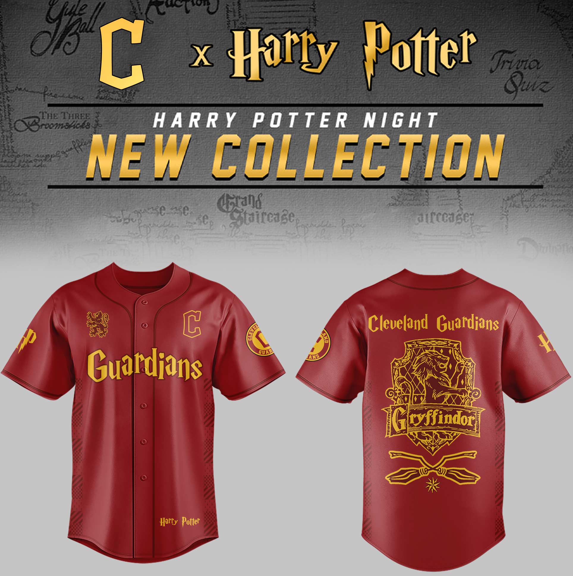 Cleveland Indians x Harry Potter Night Gryffindor House Jersey Baseball Fan Gifts