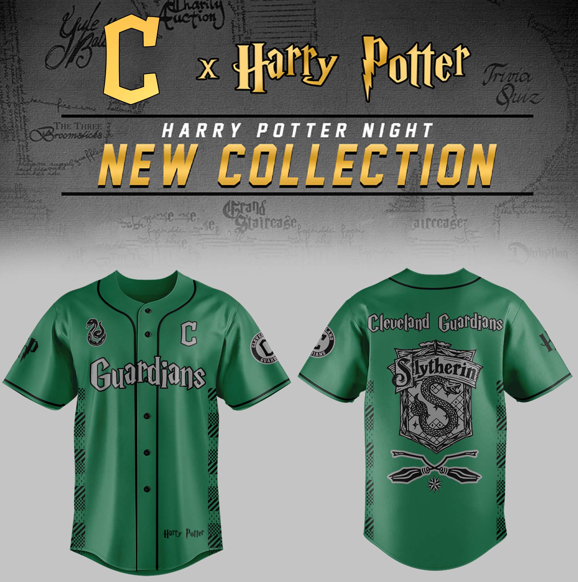 Cleveland Indians x Harry Potter Night Slytherin House Jersey Gifts For Baseball Players