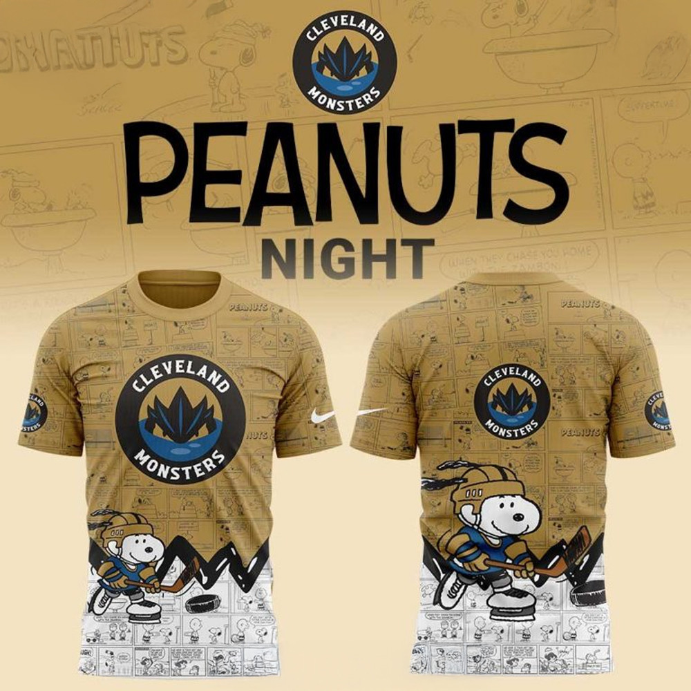 Cleveland Monsters 75th Anniversary of Peanuts Special T-Shirt Gift Ideas For Hockey Lovers