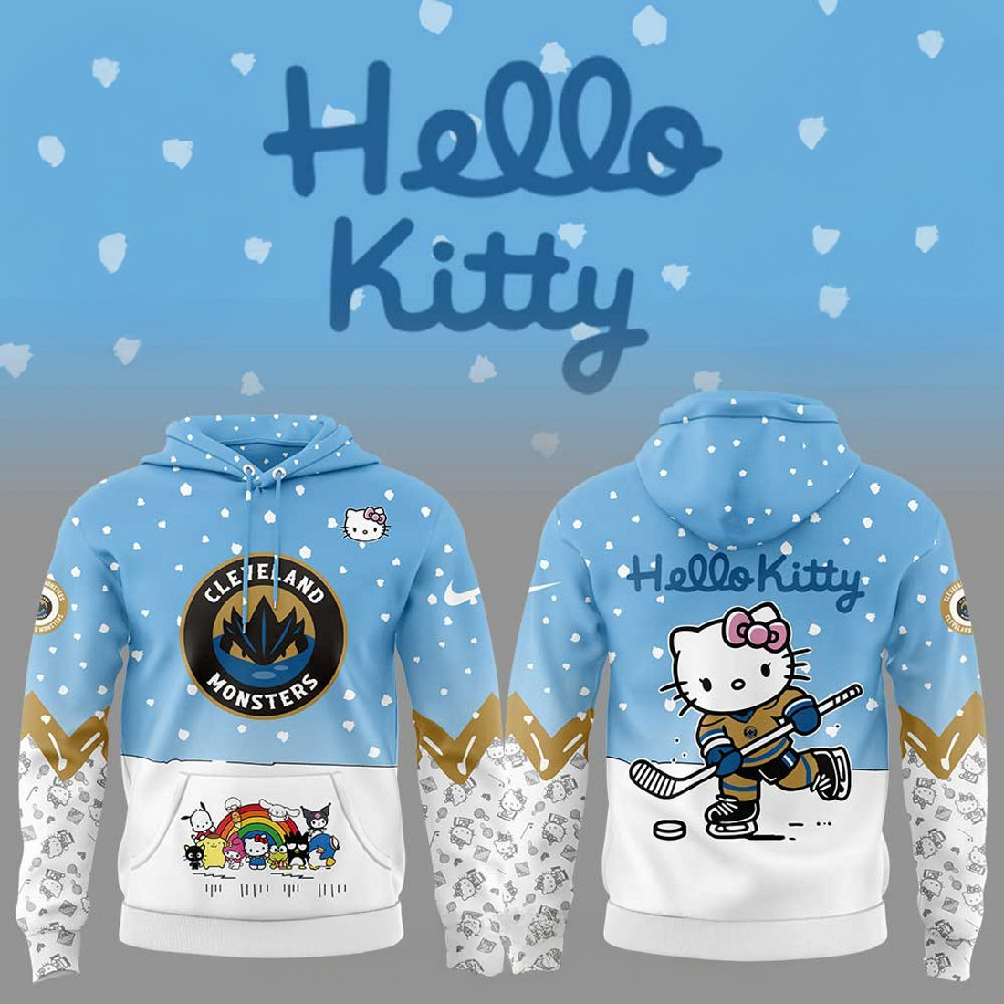 Cleveland Monsters x Hello Kitty Hoodie Gift For Cleveland Monsters Fans