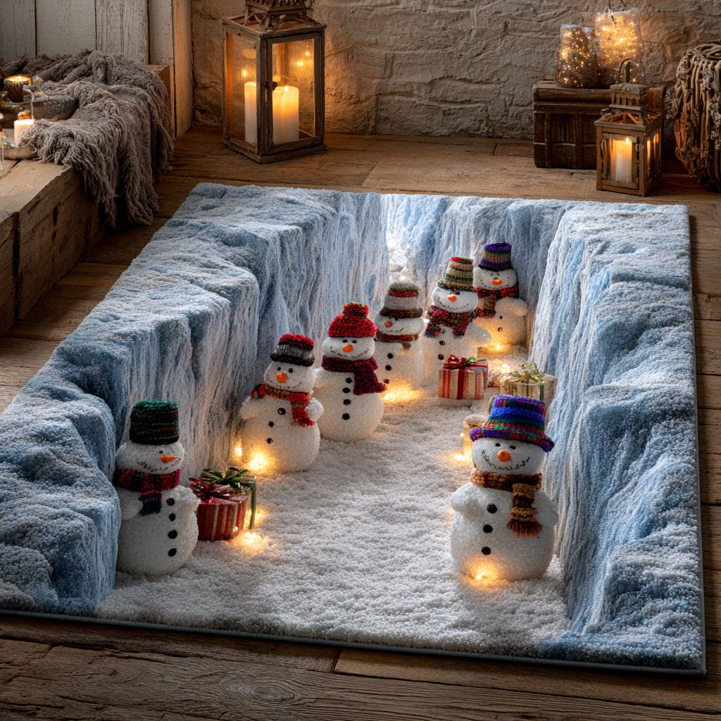 Cliff Snowman Area Rug Modern Holiday Decor Great Presents For Grandma