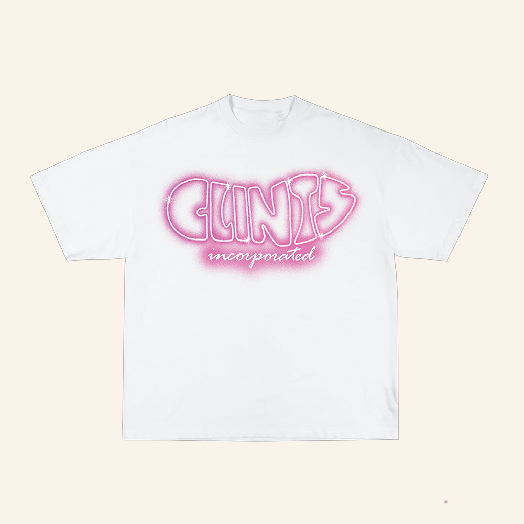 Clints Merch Pink Neon White T-Shirt Clints Incorporated Shirt Gifts For Her