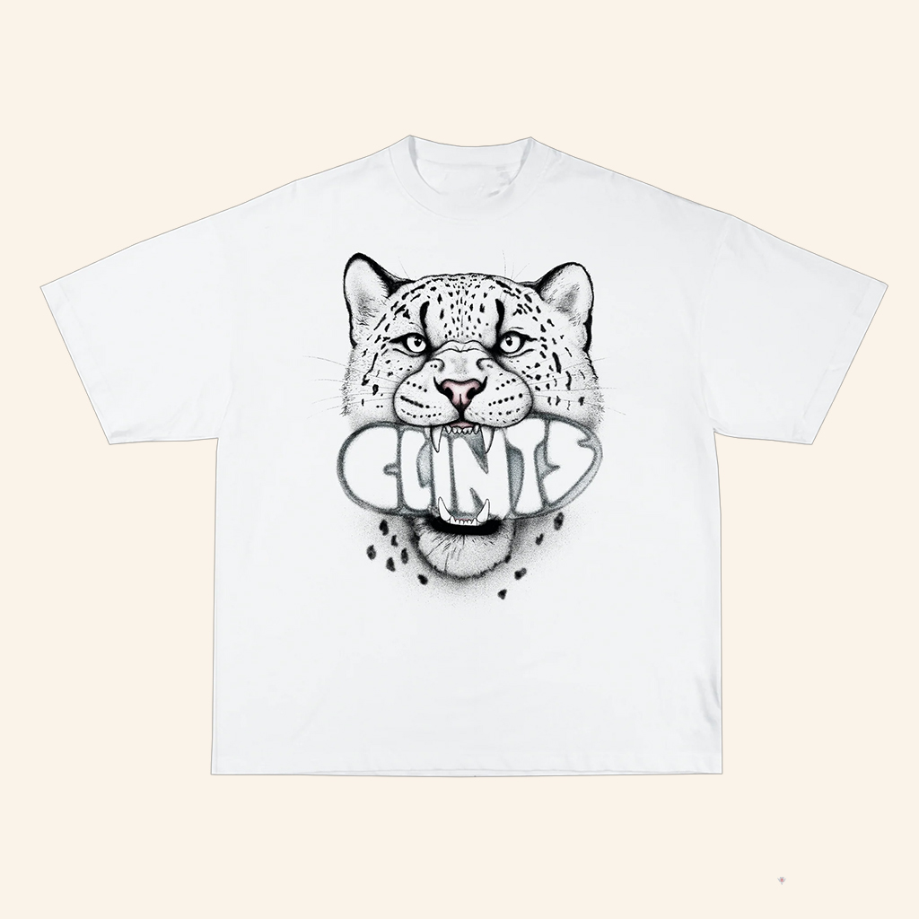 Clints Merch Snow Leopard White T-Shirt Great Gifts For Boyfriend