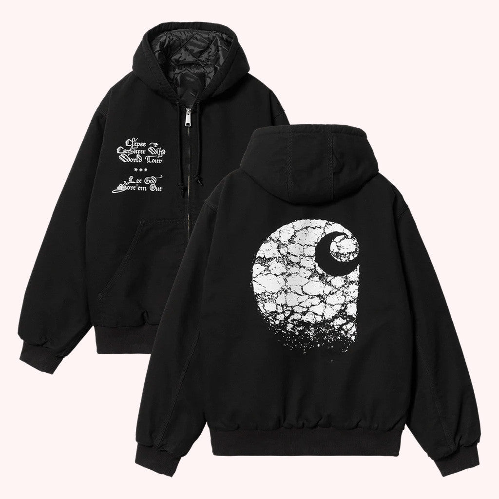Clipse Tour Merch Carhartt Wip X Clipse Let God Sort Em Out Active Zip Hoodie Gift Ideas For Him