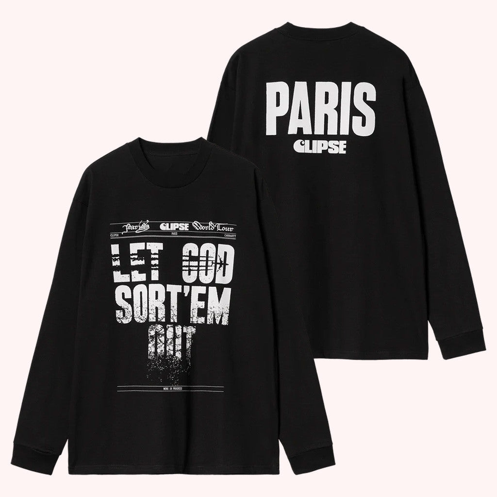 Clipse Tour Merch Carhartt Wip X Clipse Paris Long Sleeve Black T-Shirt Him Gifts