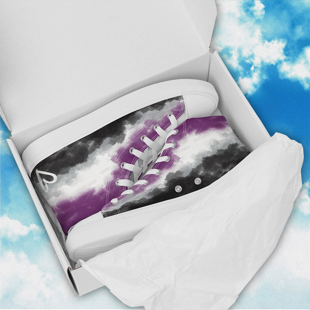 Cloudy Asexual High Top Shoes Subtle LGBT Pride Watercolor Shoes Demisexual Sneakers Cloudy Asexual High Top Shoes Subtle LGBT Pride Watercolor Shoes Demisexual Sneakers