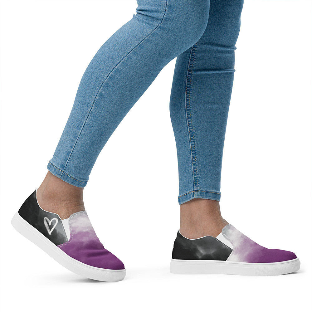 Cloudy Asexual Slip On Sneakers Subtle LGBT Pride Watercolor Shoes Demisexual Sneakers Cloudy Asexual Slip On Sneakers Subtle LGBT Pride Watercolor Shoes Demisexual Sneakers
