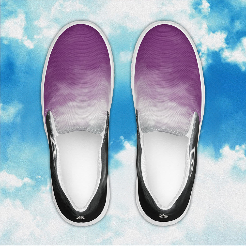 Cloudy Asexual Slip On Sneakers Subtle LGBT Pride Watercolor Shoes Demisexual Sneakers Cloudy Asexual Slip On Sneakers Subtle LGBT Pride Watercolor Shoes Demisexual Sneakers