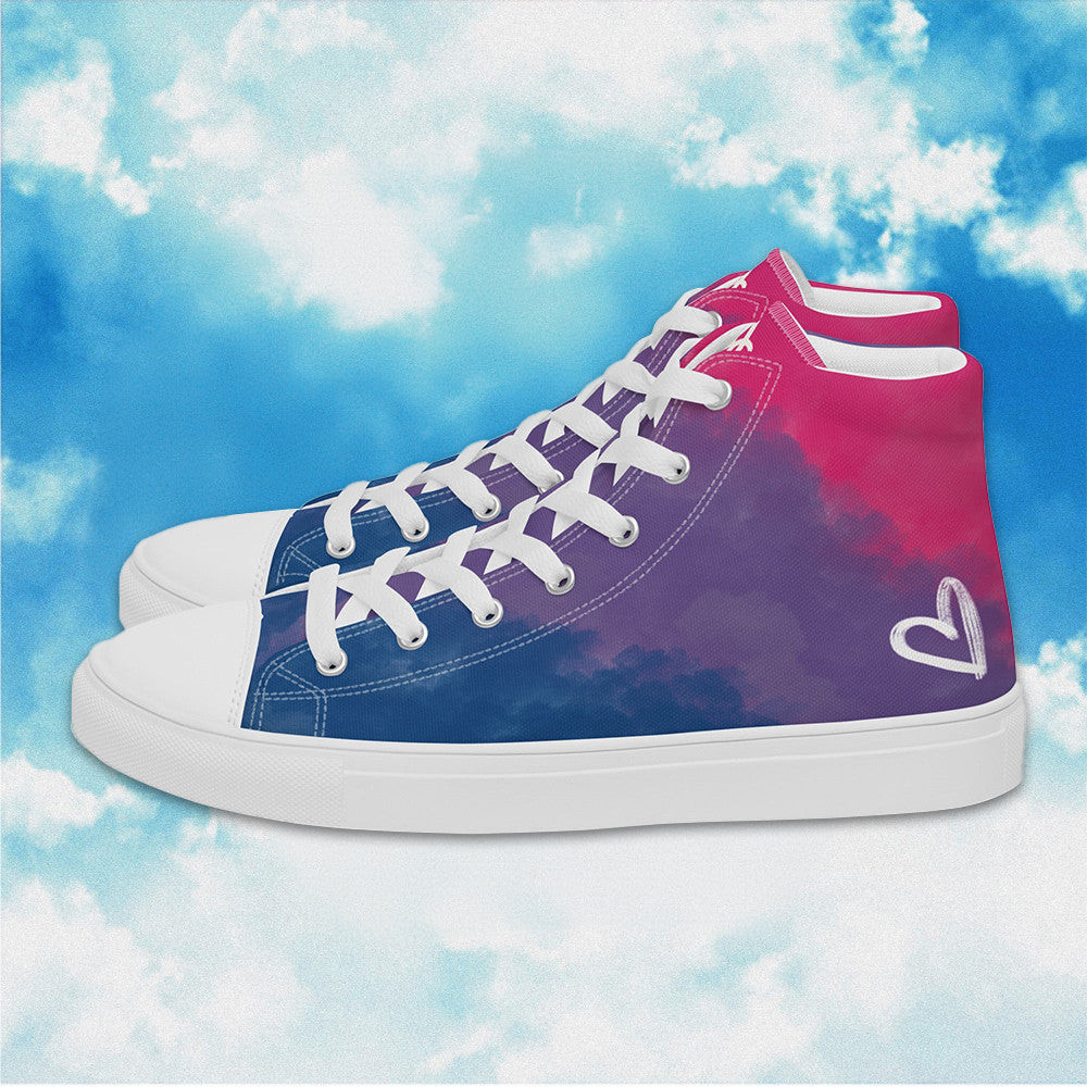 Cloudy Bisexual High Top Shoes Bisexual LGBT Pride Shoes LGBTQ Sneakers Men Women Cloudy Bisexual High Top Shoes Bisexual LGBT Pride Shoes LGBTQ Sneakers Men Women
