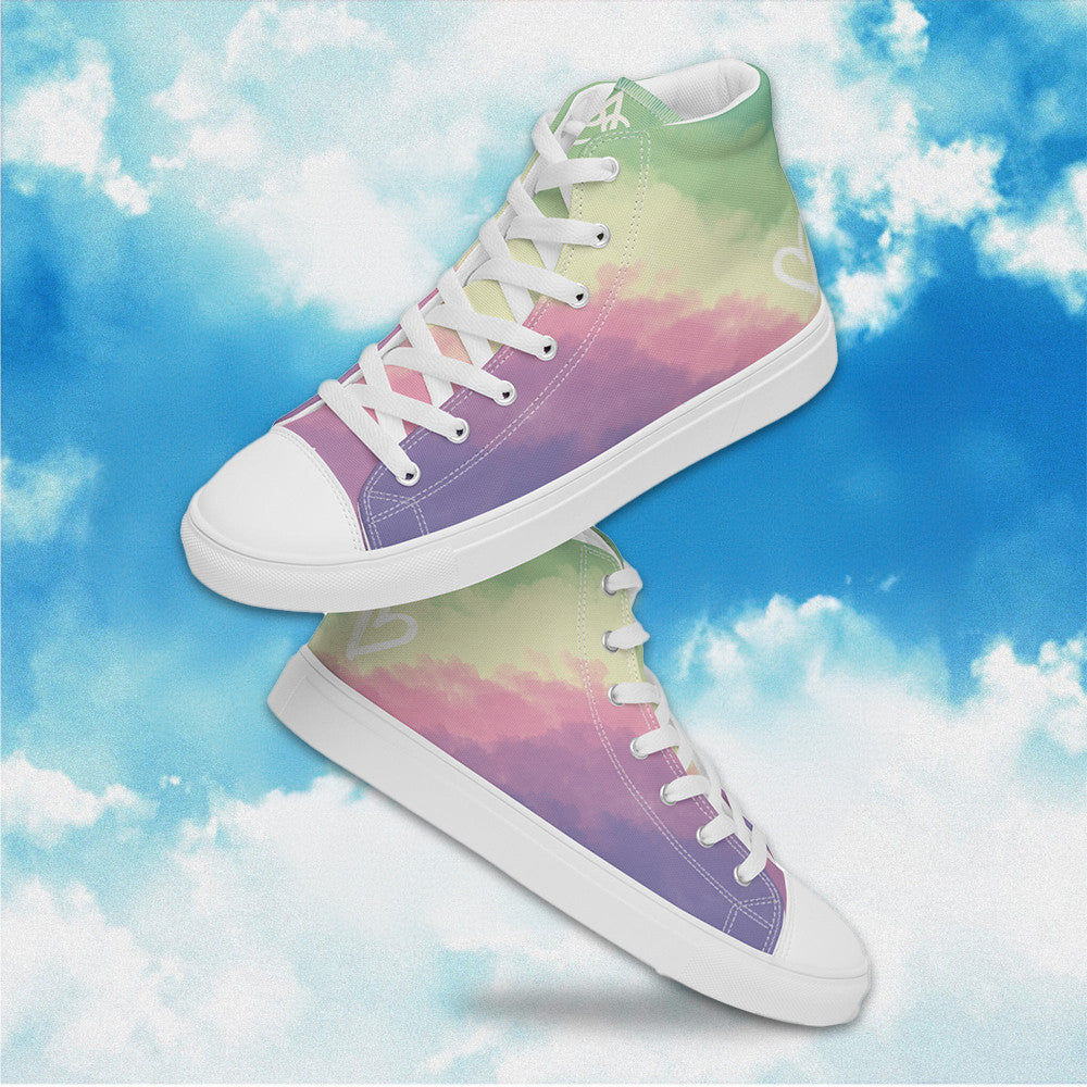 Cloudy Genderfae High Top Shoes LGBTQ Pride Shoes Genderfae Sneakers Gifts For Him Her Cloudy Genderfae High Top Shoes LGBTQ Pride Shoes Genderfae Sneakers Gifts For Him Her
