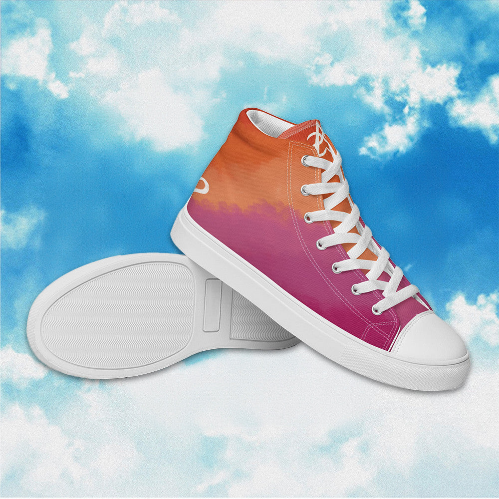 Cloudy Lesbian High Top Shoes Lesbian Pride LGBTQ Shoes Human Rights Sneakers Cloudy Lesbian High Top Shoes Lesbian Pride LGBTQ Shoes Human Rights Sneakers