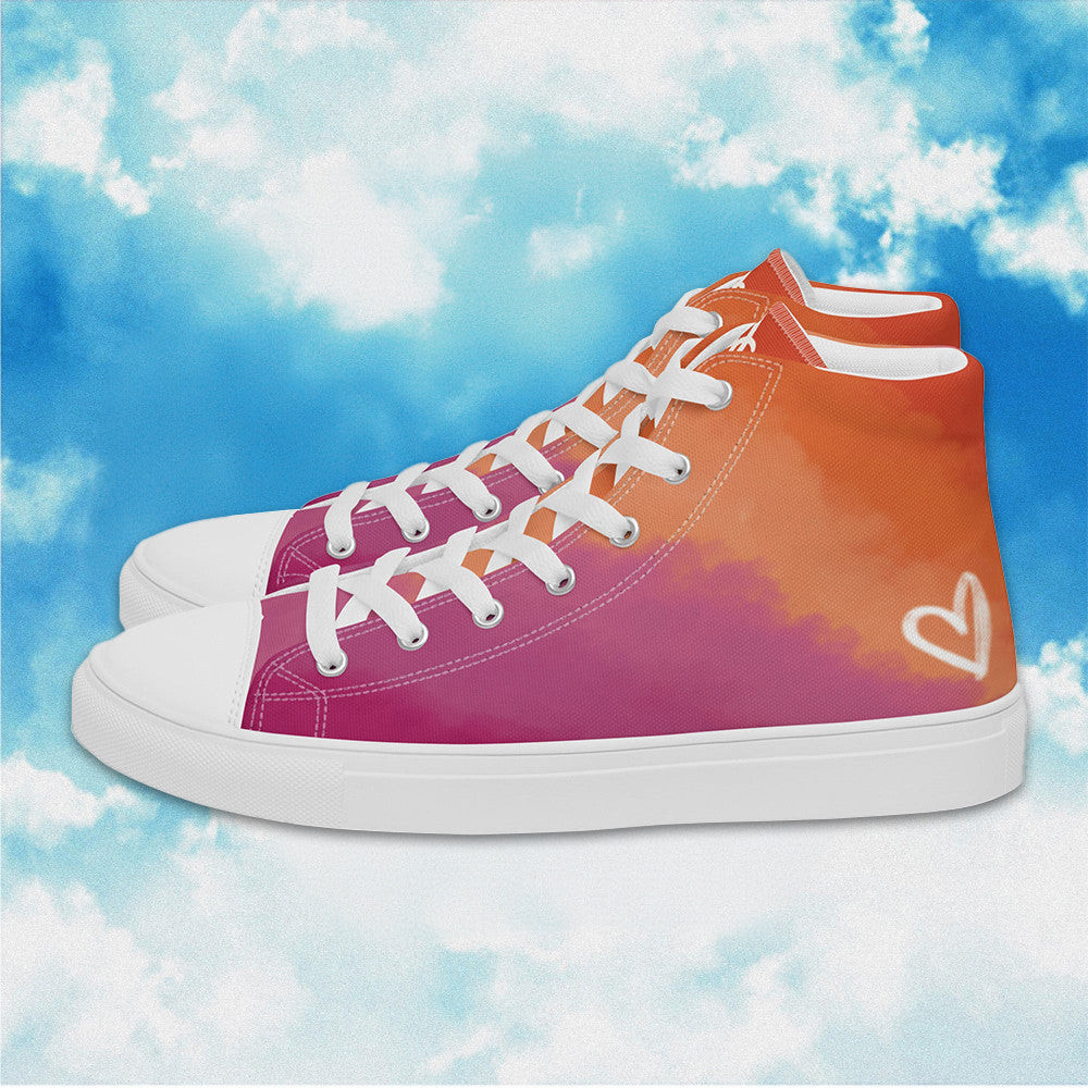 Cloudy Lesbian High Top Shoes Lesbian Pride LGBTQ Shoes Human Rights Sneakers Cloudy Lesbian High Top Shoes Lesbian Pride LGBTQ Shoes Human Rights Sneakers