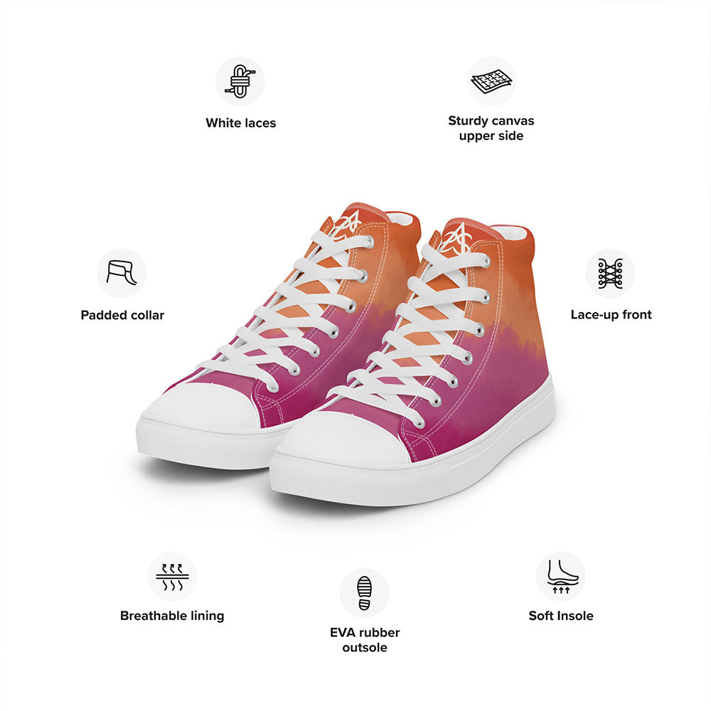 Cloudy Lesbian High Top Shoes Lesbian Pride LGBTQ Shoes Human Rights Sneakers Cloudy Lesbian High Top Shoes Lesbian Pride LGBTQ Shoes Human Rights Sneakers