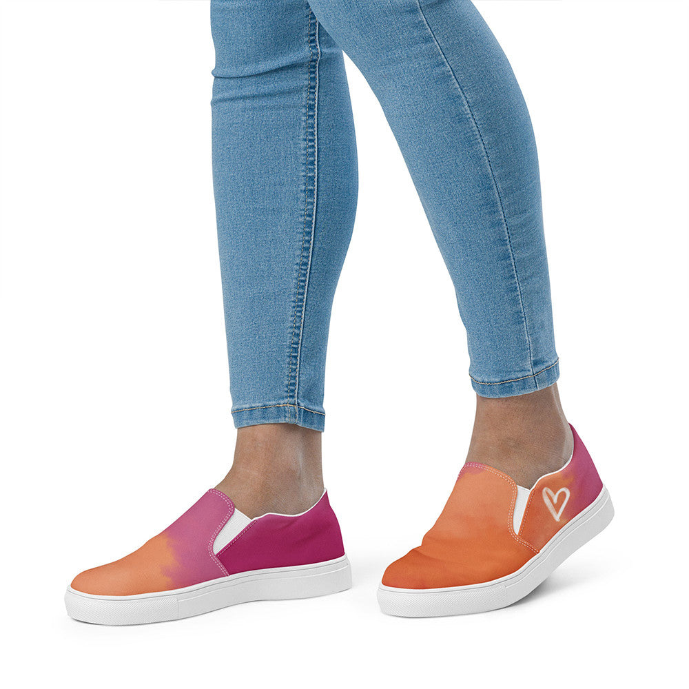 Cloudy Lesbian Slip On Sneakers Lesbian Pride LGBTQ Shoes Human Rights Sneakers Men Women Cloudy Lesbian Slip On Sneakers Lesbian Pride LGBTQ Shoes Human Rights Sneakers Men Women