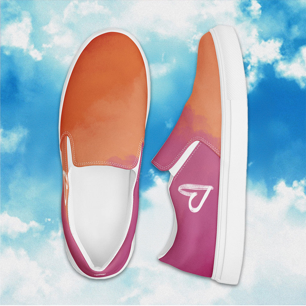Cloudy Lesbian Slip On Sneakers Lesbian Pride LGBTQ Shoes Human Rights Sneakers Men Women Cloudy Lesbian Slip On Sneakers Lesbian Pride LGBTQ Shoes Human Rights Sneakers Men Women