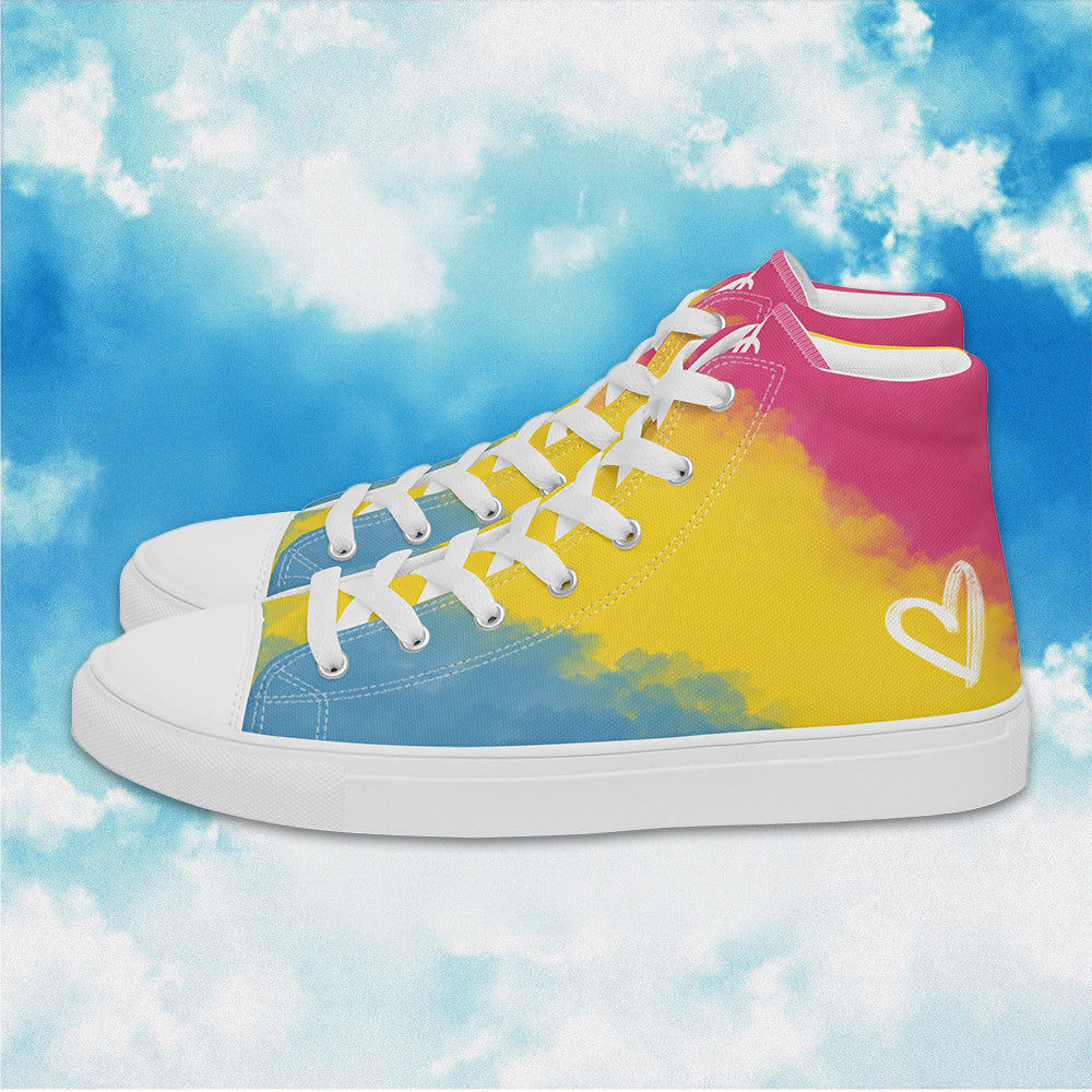 Cloudy Pansexual High Top Shoes LGBTQ Pride Human Rights Campaign Shoes Non Binary Merch Cloudy Pansexual High Top Shoes LGBTQ Pride Human Rights Campaign Shoes Non Binary Merch