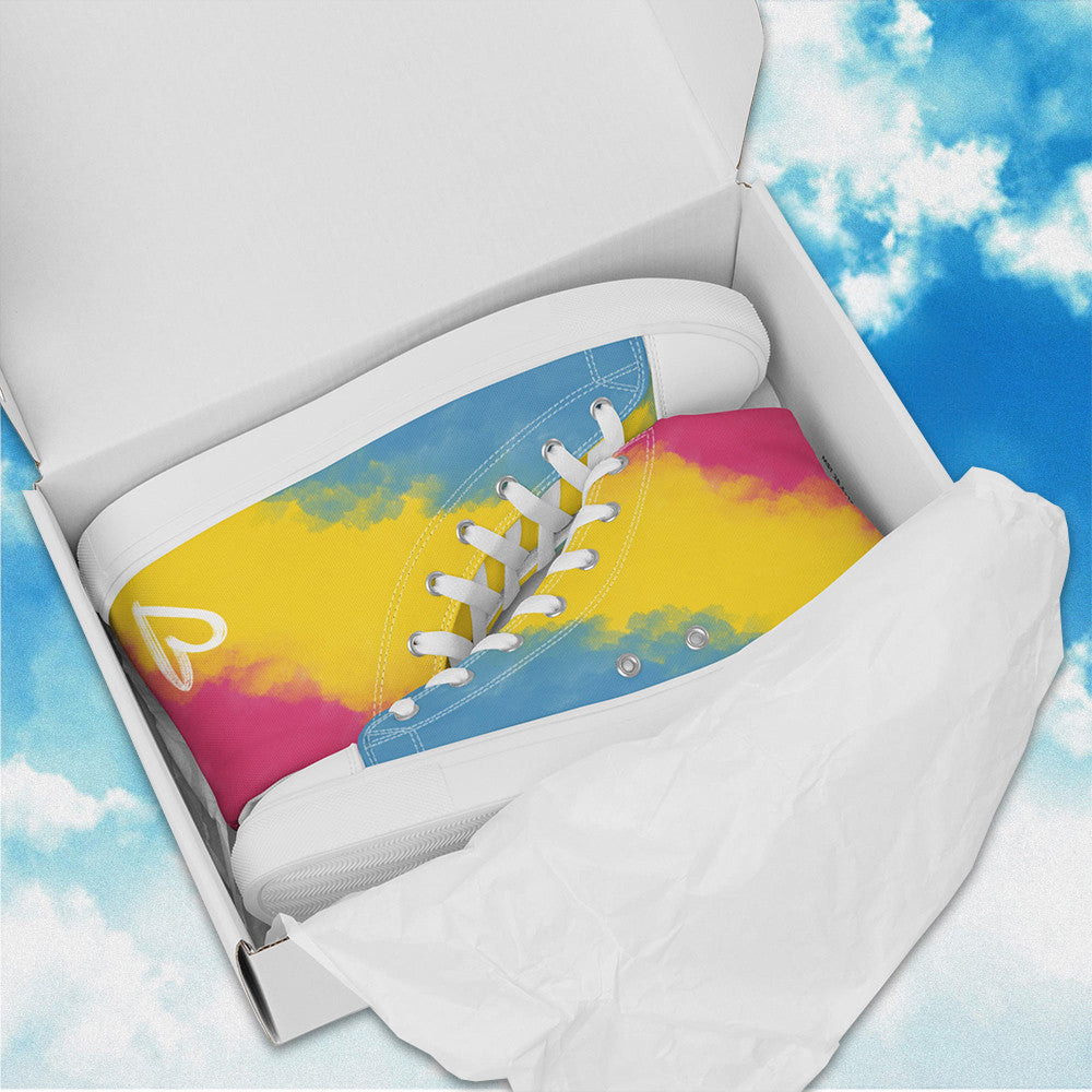 Cloudy Pansexual High Top Shoes LGBTQ Pride Human Rights Campaign Shoes Non Binary Merch Cloudy Pansexual High Top Shoes LGBTQ Pride Human Rights Campaign Shoes Non Binary Merch