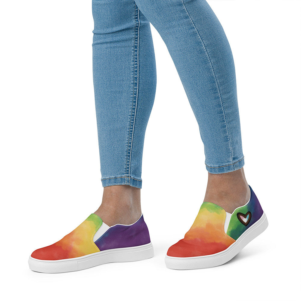Cloudy Rainbow Slip On Sneakers LGBTQ Pride Rainbow Shoes Human Rights Campaign Merch Cloudy Rainbow Slip On Sneakers LGBTQ Pride Rainbow Shoes Human Rights Campaign Merch