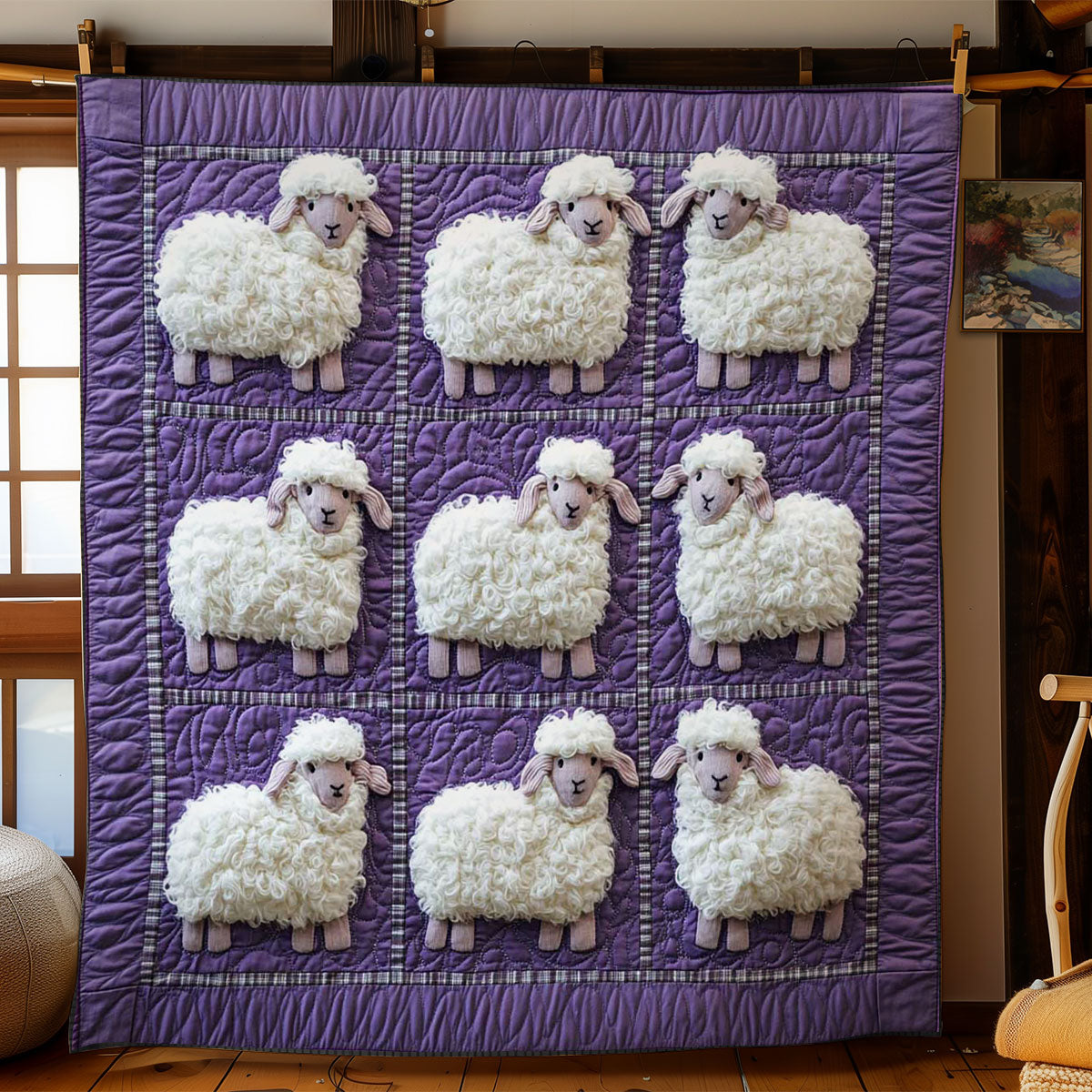 Cloudy Sheep Quilted Blanket Best Blankets Christmas Gifts For Sheep Lovers