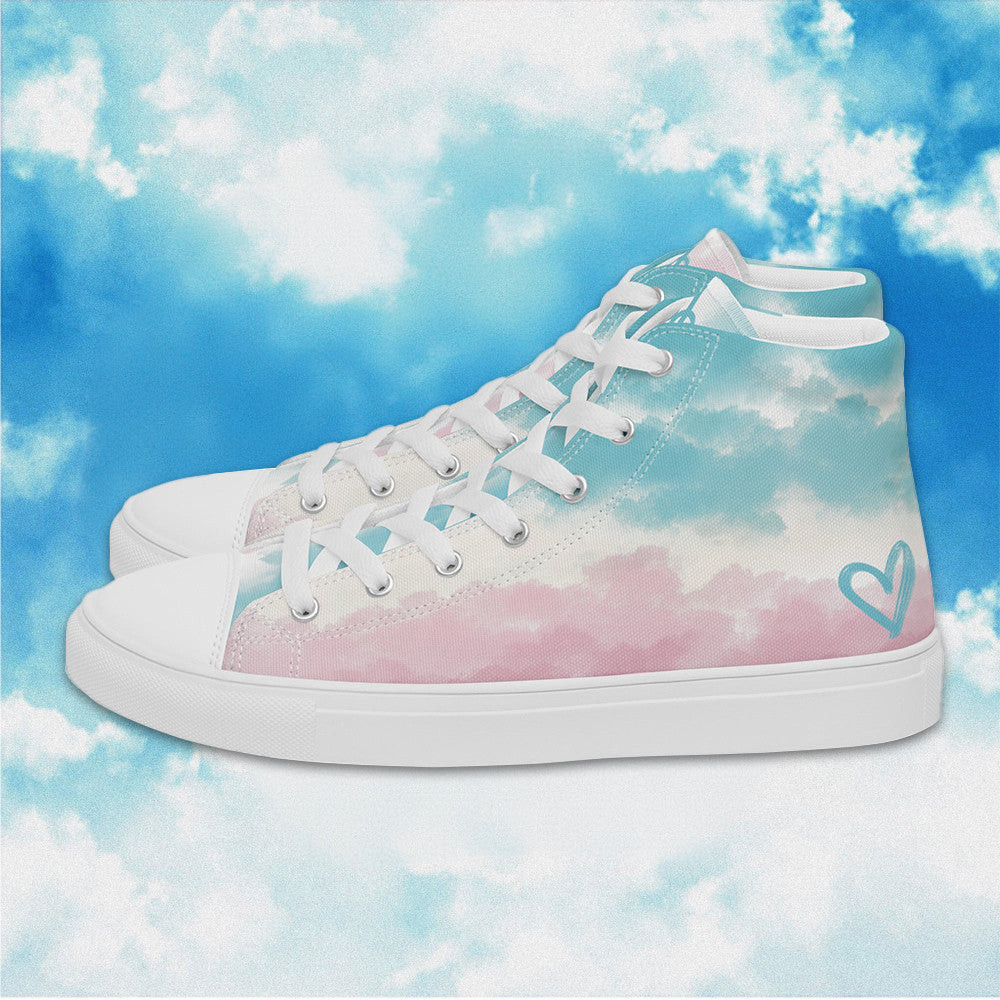 Cloudy Transgender Pride High Top Shoes LGBTQ+ Pride Transgender Shoes Human Rights Merch Cloudy Transgender Pride High Top Shoes LGBTQ+ Pride Transgender Shoes Human Rights Merch