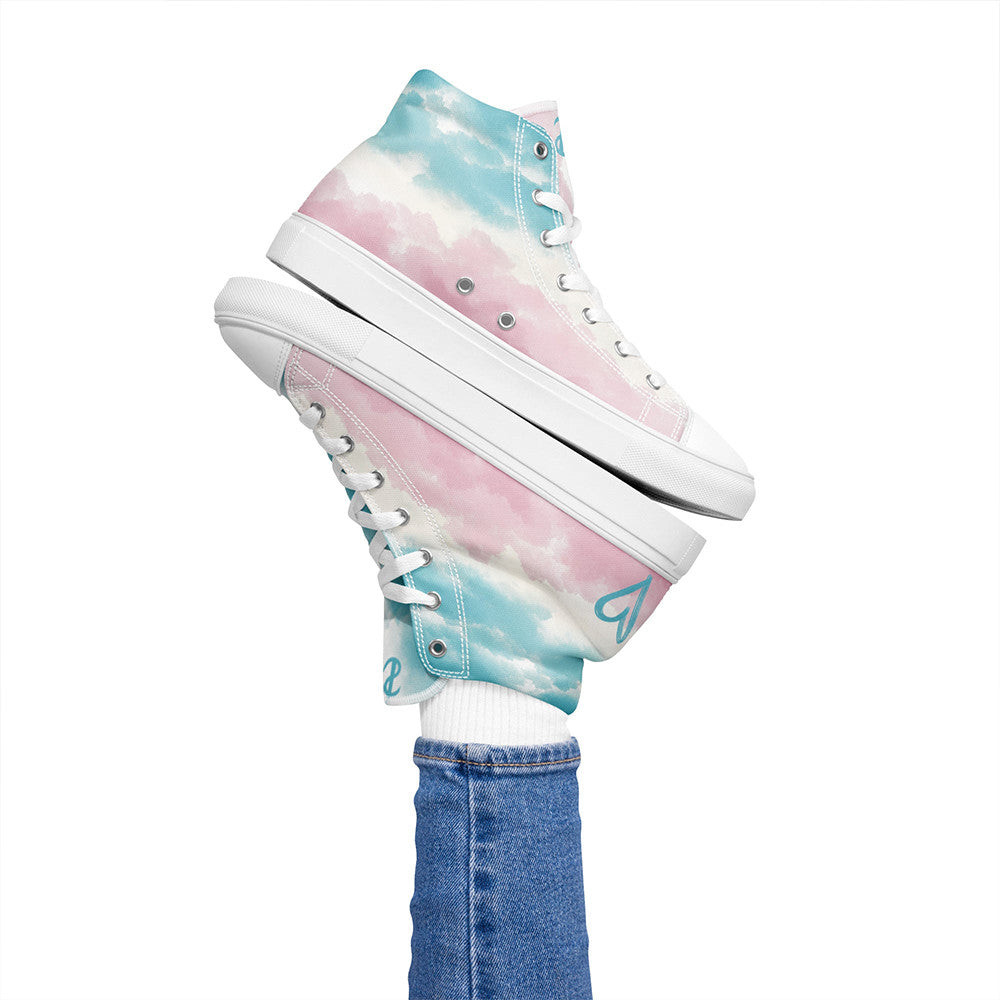 Cloudy Transgender Pride High Top Shoes LGBTQ+ Pride Transgender Shoes Human Rights Merch Cloudy Transgender Pride High Top Shoes LGBTQ+ Pride Transgender Shoes Human Rights Merch