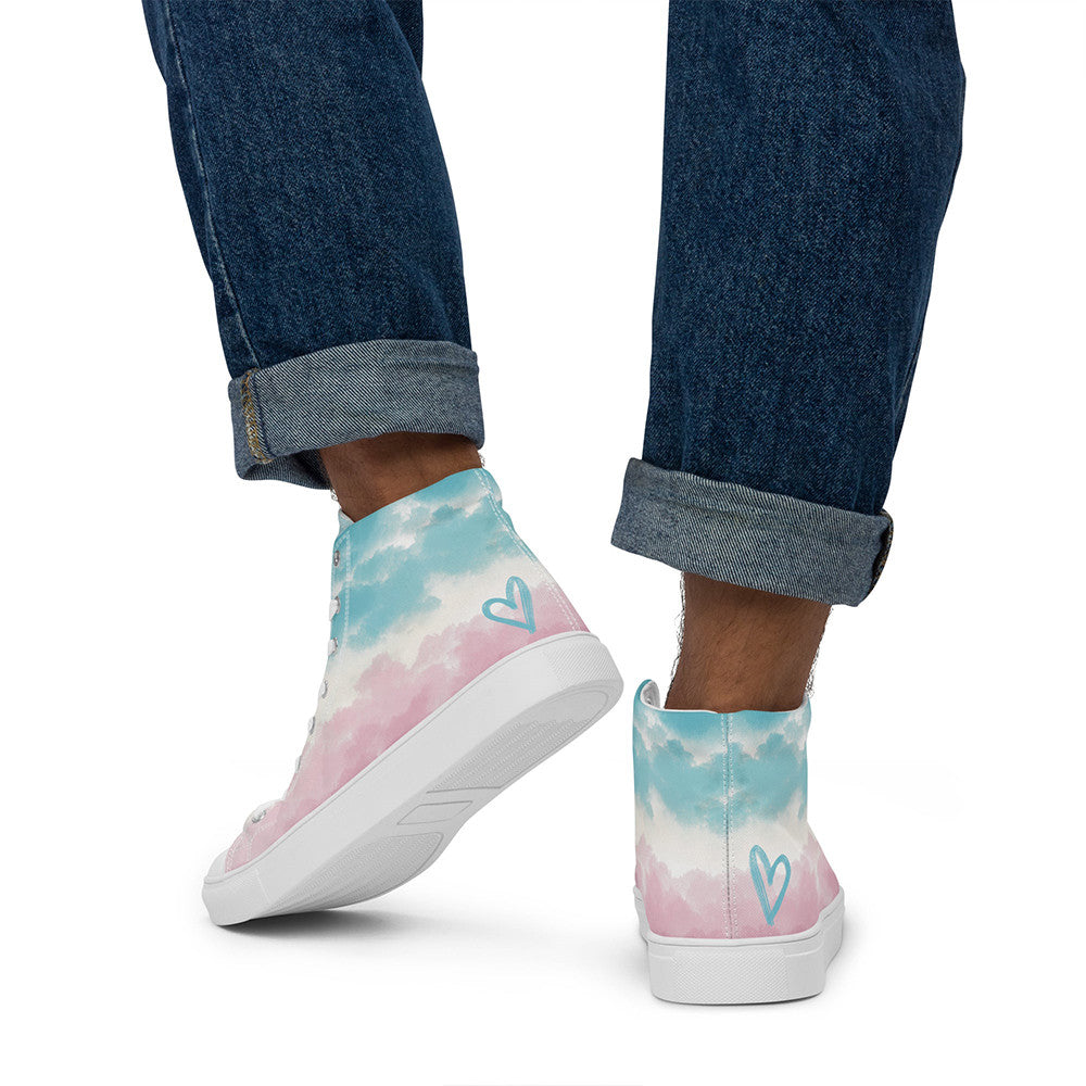 Cloudy Transgender Pride High Top Shoes LGBTQ+ Pride Transgender Shoes Human Rights Merch Cloudy Transgender Pride High Top Shoes LGBTQ+ Pride Transgender Shoes Human Rights Merch