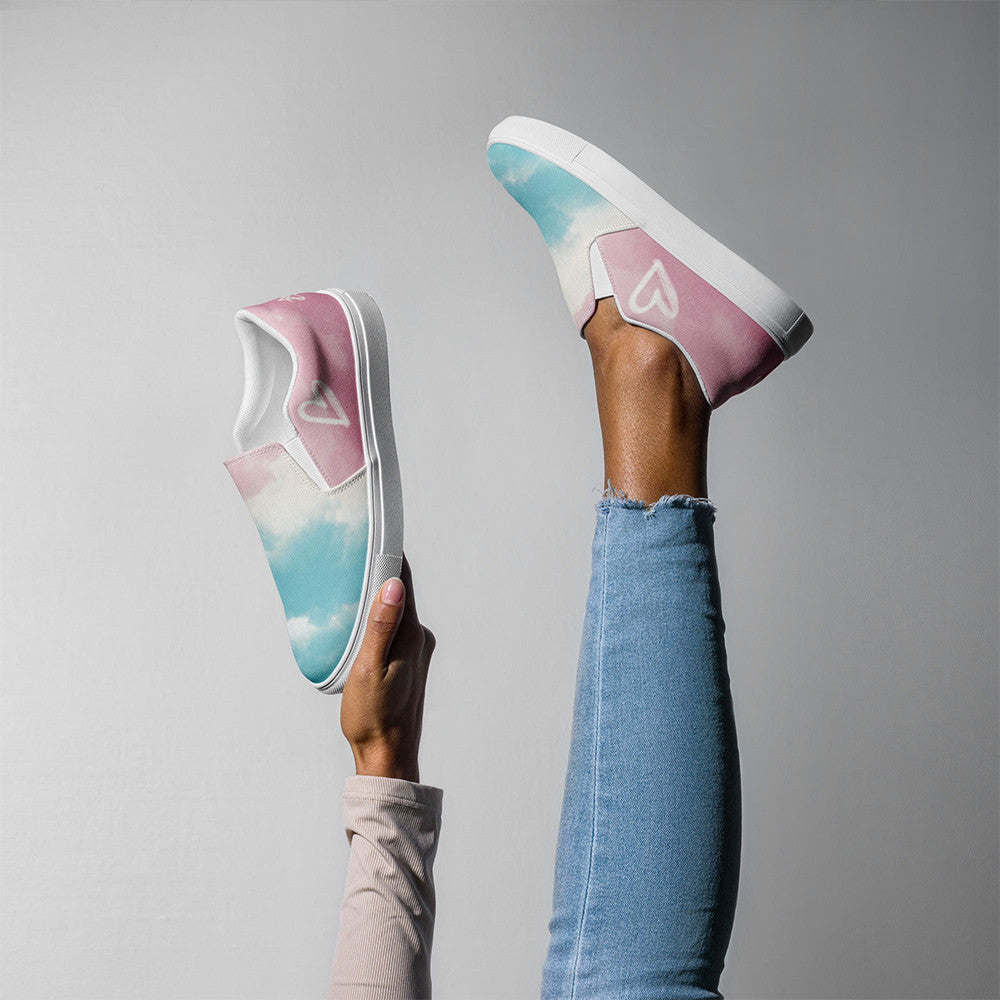 Cloudy Transgender Pride Slip On Sneakers LGBTQ+ Pride Transgender Shoes Human Rights Merch Cloudy Transgender Pride Slip On Sneakers LGBTQ+ Pride Transgender Shoes Human Rights Merch