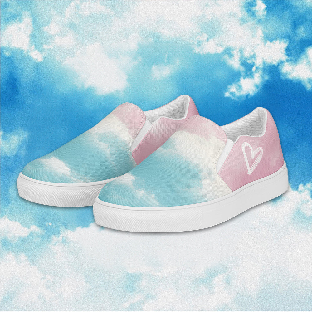 Cloudy Transgender Pride Slip On Sneakers LGBTQ+ Pride Transgender Shoes Human Rights Merch Cloudy Transgender Pride Slip On Sneakers LGBTQ+ Pride Transgender Shoes Human Rights Merch
