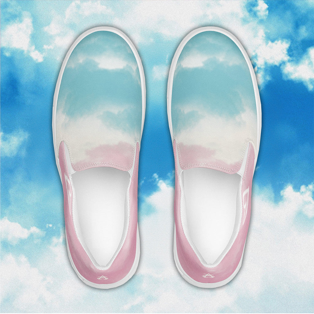 Cloudy Transgender Pride Slip On Sneakers LGBTQ+ Pride Transgender Shoes Human Rights Merch Cloudy Transgender Pride Slip On Sneakers LGBTQ+ Pride Transgender Shoes Human Rights Merch