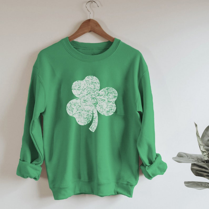 Clover Sweatshirt Unique Clothing Lucky Christmas Holiday Gifts For Friends