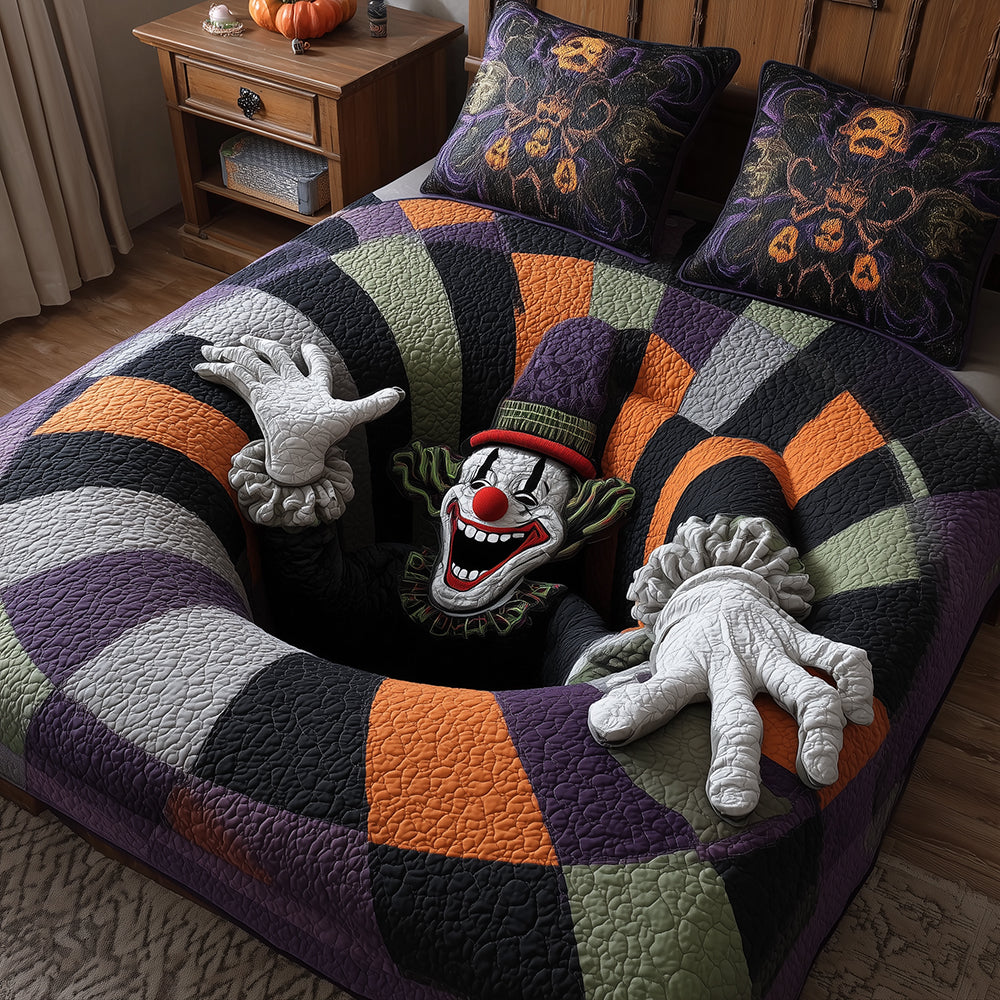 Clown Trap Quilted Bedding Set Halloween Bed Sheets Gift For Family