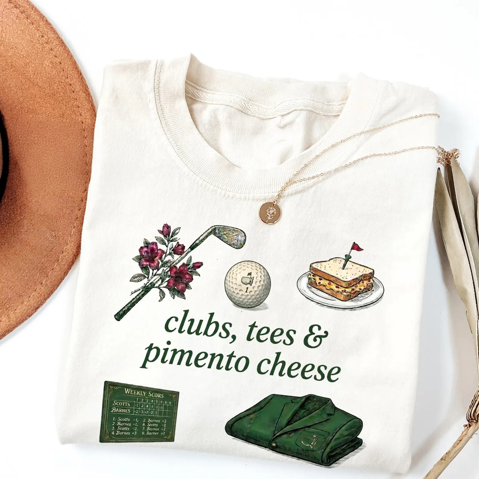 Clubs Tees Pimento Cheese T-Shirt Masters Golf Fashion Merch Golf Gifts For Him