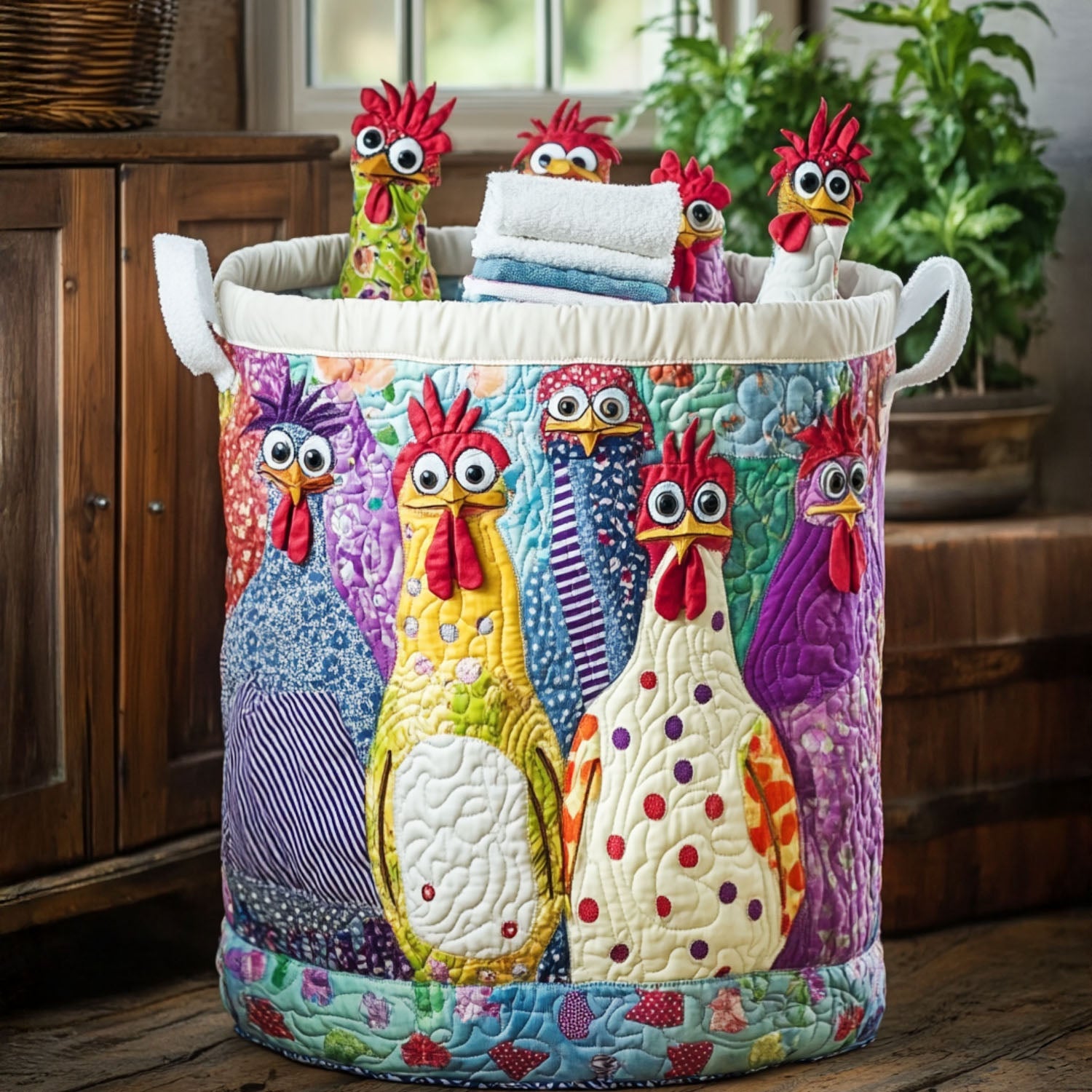 Cluck Couture Quilted Laundry Basket Valentine's Day Merch Gift